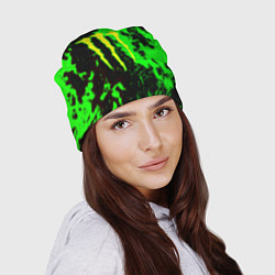 Шапка Monster energy кислотные краски, цвет: 3D-принт — фото 2