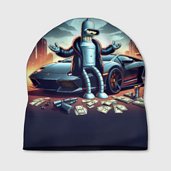 Шапка Бендер рядом с Ламбо и рассыпанным баблом, цвет: 3D-принт