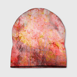 Шапка Абстракция- red embroidered fabric, цвет: 3D-принт