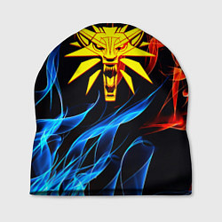 Шапка Ведьмак огненное лого в огне, цвет: 3D-принт