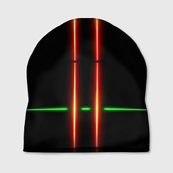 Шапка Neon green black red line