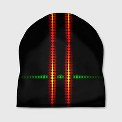 Шапка Neon black green circles
