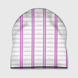 Шапка Color white cage pink line
