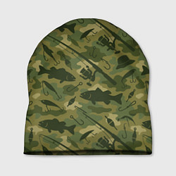 Шапка Камуфляж рыболовный, цвет: 3D-принт