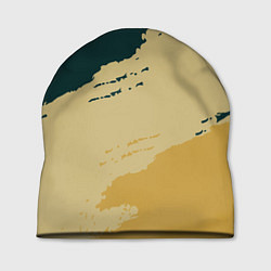 Шапка Желто-зеленые абстрактные полосы, цвет: 3D-принт