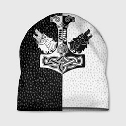 Шапка Волки воины и знак молот тора в рунах, цвет: 3D-принт