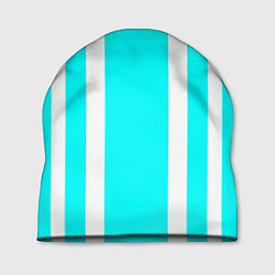 Шапка Color blue white stripes, цвет: 3D-принт