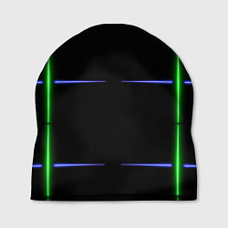 Шапка Color black green purple stripes, цвет: 3D-принт