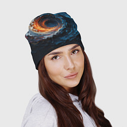 Шапка Краска синяя и оранжевая в форме вихря, цвет: 3D-принт — фото 2