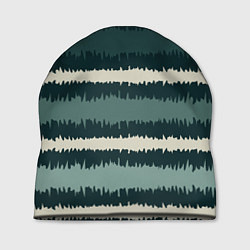Шапка Полосы зигзагообразные зеленые, цвет: 3D-принт
