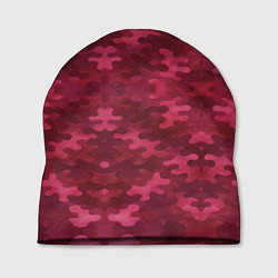 Шапка Малиновый комуфляж, цвет: 3D-принт