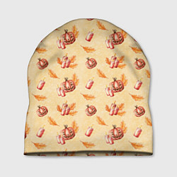 Шапка Хеллоуин с тыквой и листьями, цвет: 3D-принт