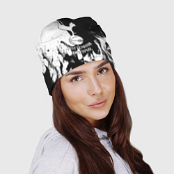 Шапка Тоттенхэм черно белый огонь, цвет: 3D-принт — фото 2
