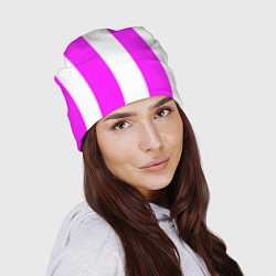 Шапка Color white and pink, цвет: 3D-принт — фото 2