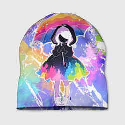 Шапка Девочка под дождём арт, цвет: 3D-принт