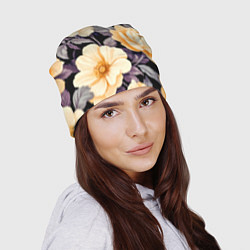Шапка Крупные жёлтые цветы, цвет: 3D-принт — фото 2
