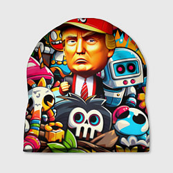 Шапка Дональд Трамп в компании мультяшных персонажей, цвет: 3D-принт