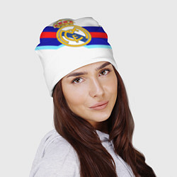 Шапка Real Madrid текстура полосы, цвет: 3D-принт — фото 2