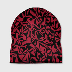 Шапка Тёмный чёрно-розовый паттерн абстрактный, цвет: 3D-принт