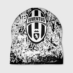 Шапка Juventus черные краски штрихи, цвет: 3D-принт