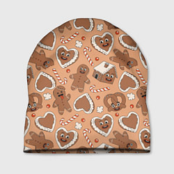Шапка Паттерн с новогодним печеньем, цвет: 3D-принт