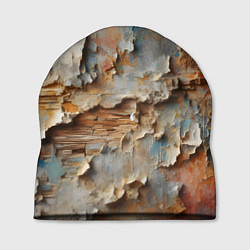 Шапка Старая штукатурка на стене - абстракция, цвет: 3D-принт