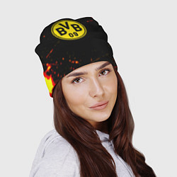 Шапка Боруссиа огненные краски текстура, цвет: 3D-принт — фото 2
