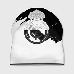 Шапка Реал Мадрид краски белые штрихи, цвет: 3D-принт