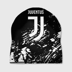 Шапка Juventus белые штрихи красок, цвет: 3D-принт