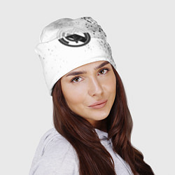 Шапка Реал Мадрид черно белые краски, цвет: 3D-принт — фото 2