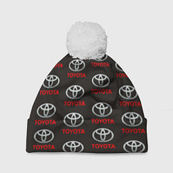 Шапка с помпоном Toyota, цвет: 3D-белый