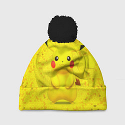 Шапка с помпоном Pikachu, цвет: 3D-черный