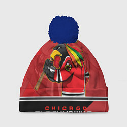 Шапка с помпоном Chicago Blackhawks, цвет: 3D-тёмно-синий