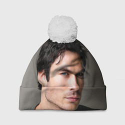 Шапка с помпоном Ian Somerhalder, цвет: 3D-белый