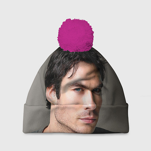 Шапка c помпоном Ian Somerhalder / 3D-Малиновый – фото 1