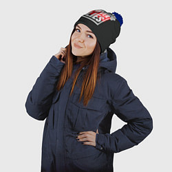 Шапка с помпоном The iron never lies, цвет: 3D-тёмно-синий — фото 2