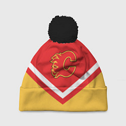 Шапка с помпоном NHL: Calgary Flames, цвет: 3D-черный
