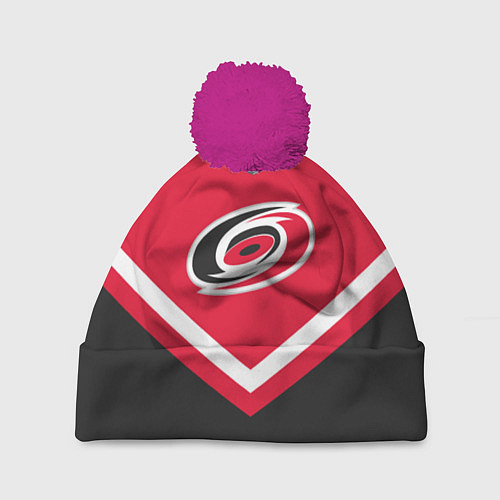 Шапка c помпоном NHL: Carolina Hurricanes / 3D-Малиновый – фото 1