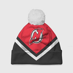 Шапка с помпоном NHL: New Jersey Devils, цвет: 3D-белый