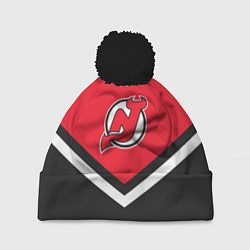 Шапка с помпоном NHL: New Jersey Devils, цвет: 3D-черный