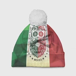 Шапка с помпоном Мексика, цвет: 3D-белый