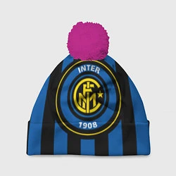Шапка с помпоном Inter FC 1908, цвет: 3D-малиновый