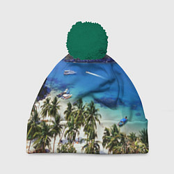 Шапка с помпоном Таиланд, цвет: 3D-зеленый