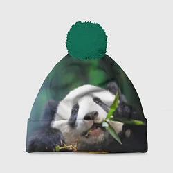 Шапка с помпоном Панда на ветке, цвет: 3D-зеленый