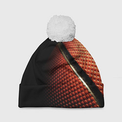 Шапка с помпоном Баскетбольный мяч, цвет: 3D-белый