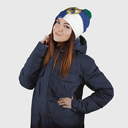 Шапка с помпоном Real Madrid: Blue style, цвет: 3D-зеленый — фото 2