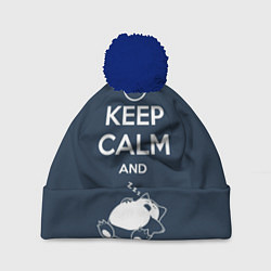Шапка с помпоном Keep Calm & Squirtle, цвет: 3D-тёмно-синий