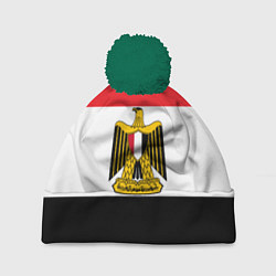 Шапка с помпоном Флаг и герб Египта, цвет: 3D-зеленый