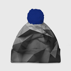 Шапка с помпоном Gray abstraction, цвет: 3D-тёмно-синий