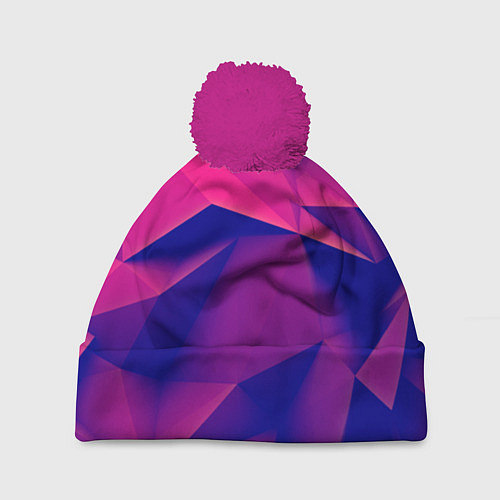 Шапка c помпоном Violet polygon / 3D-Малиновый – фото 1